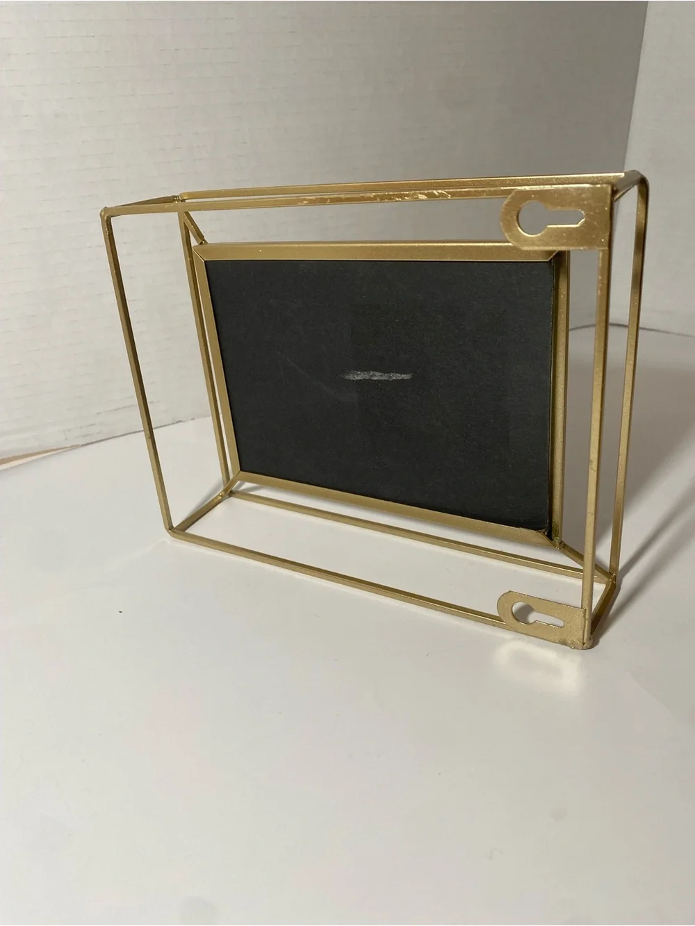 Gold Metal Geometric Picture Frame Freestanding or Mounted Gallery Wall Decor